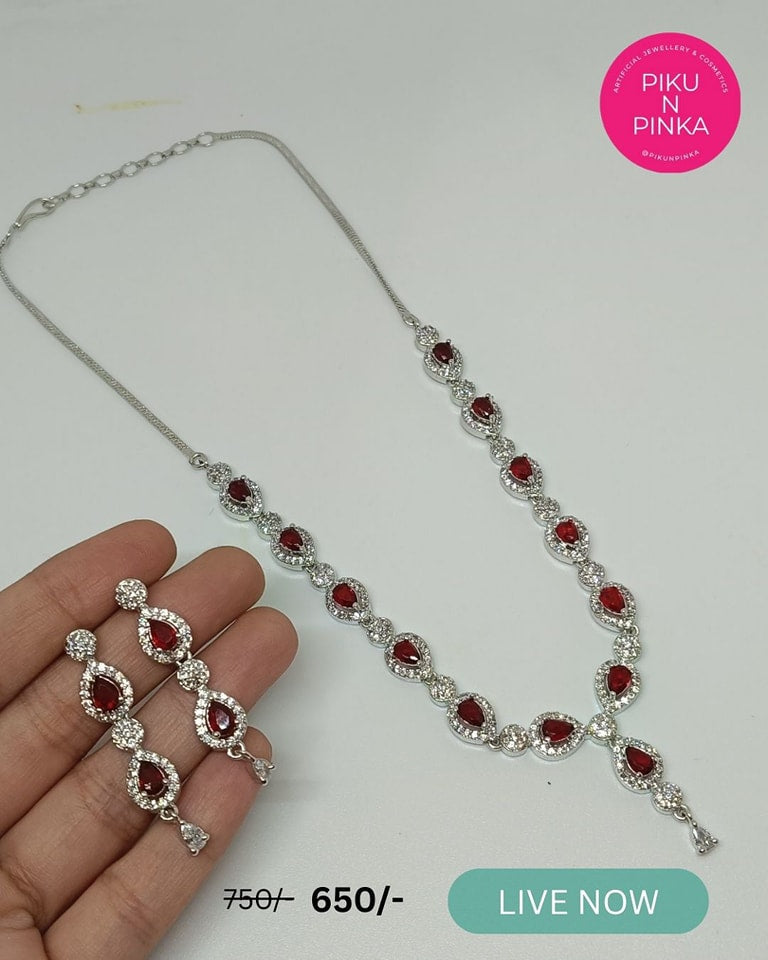 Scarlet Spark Necklace Set