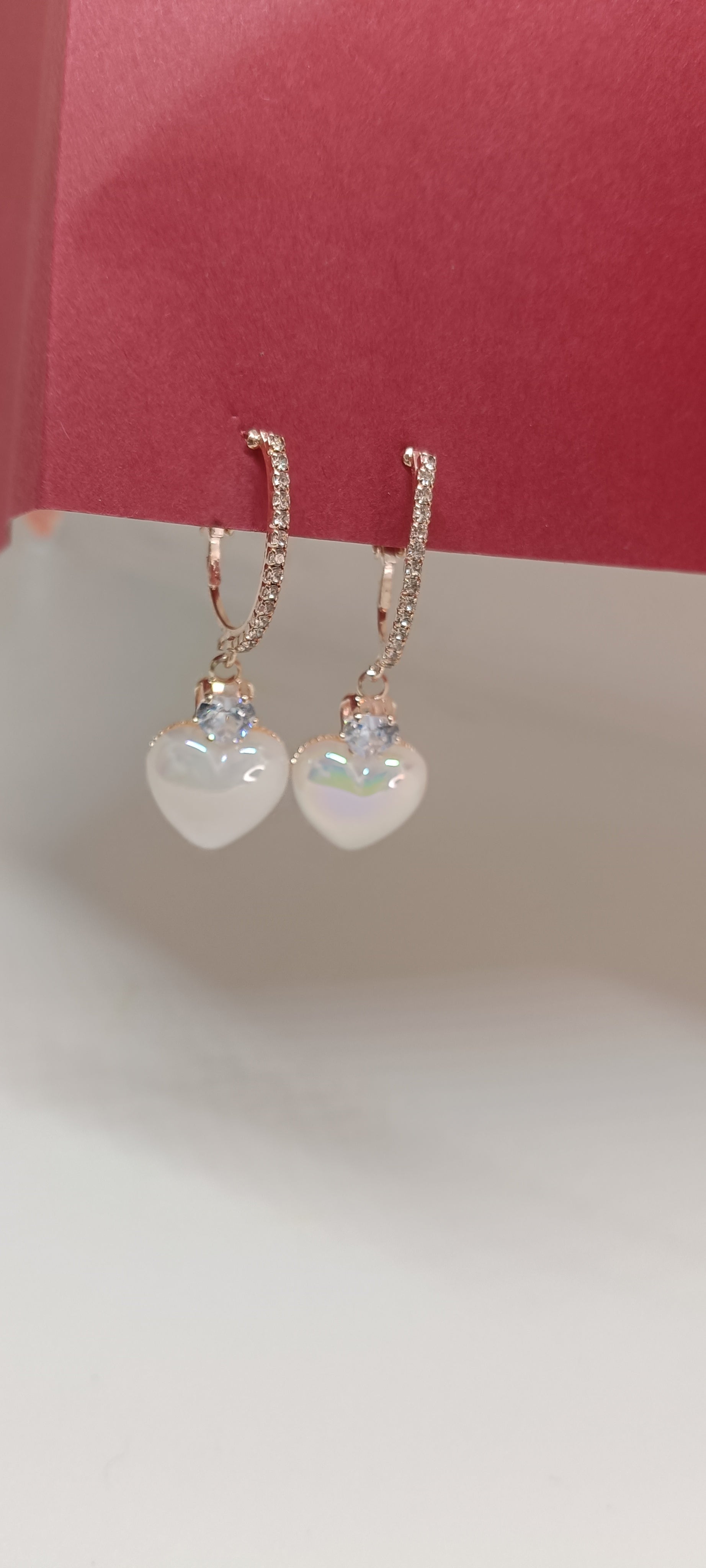 White Heart Shaped Earring