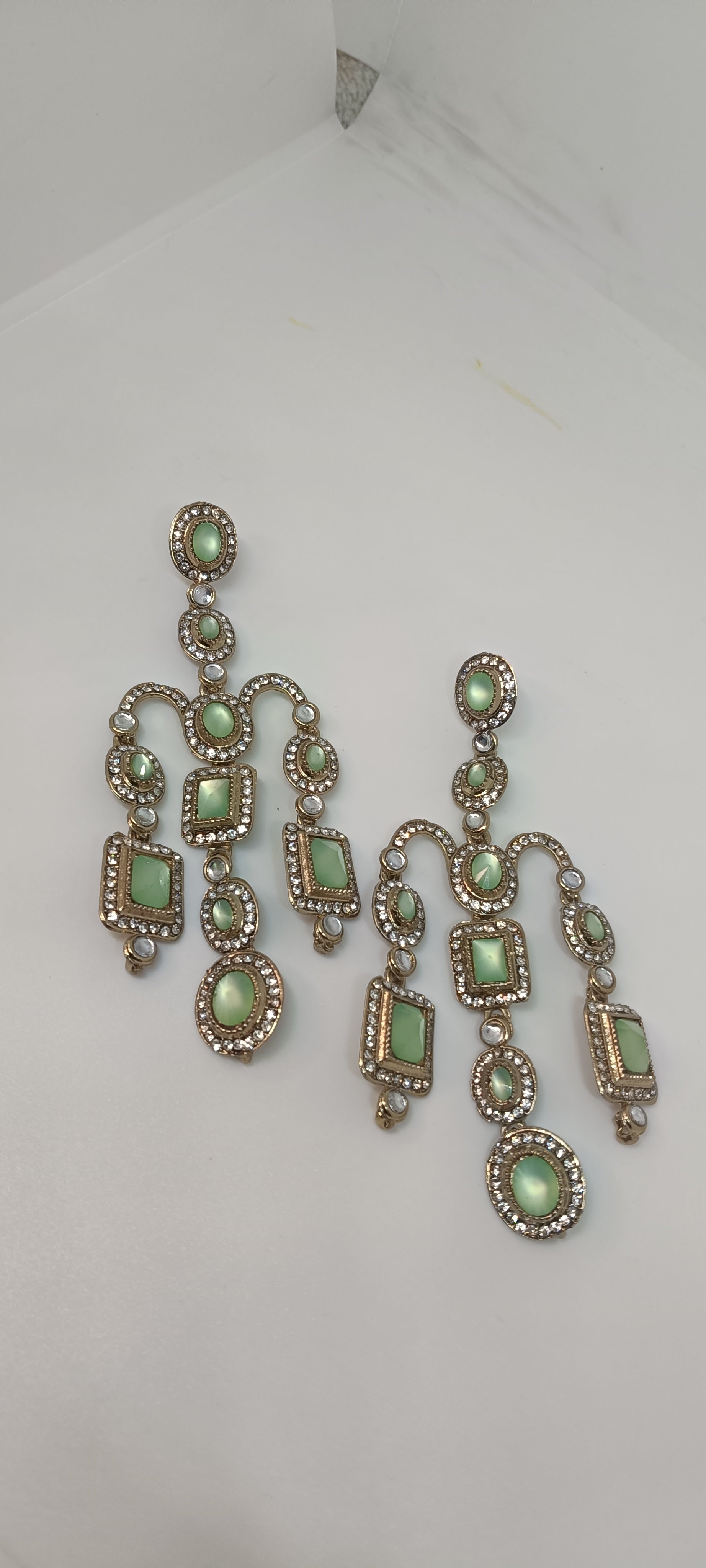 Long Green Party Earring