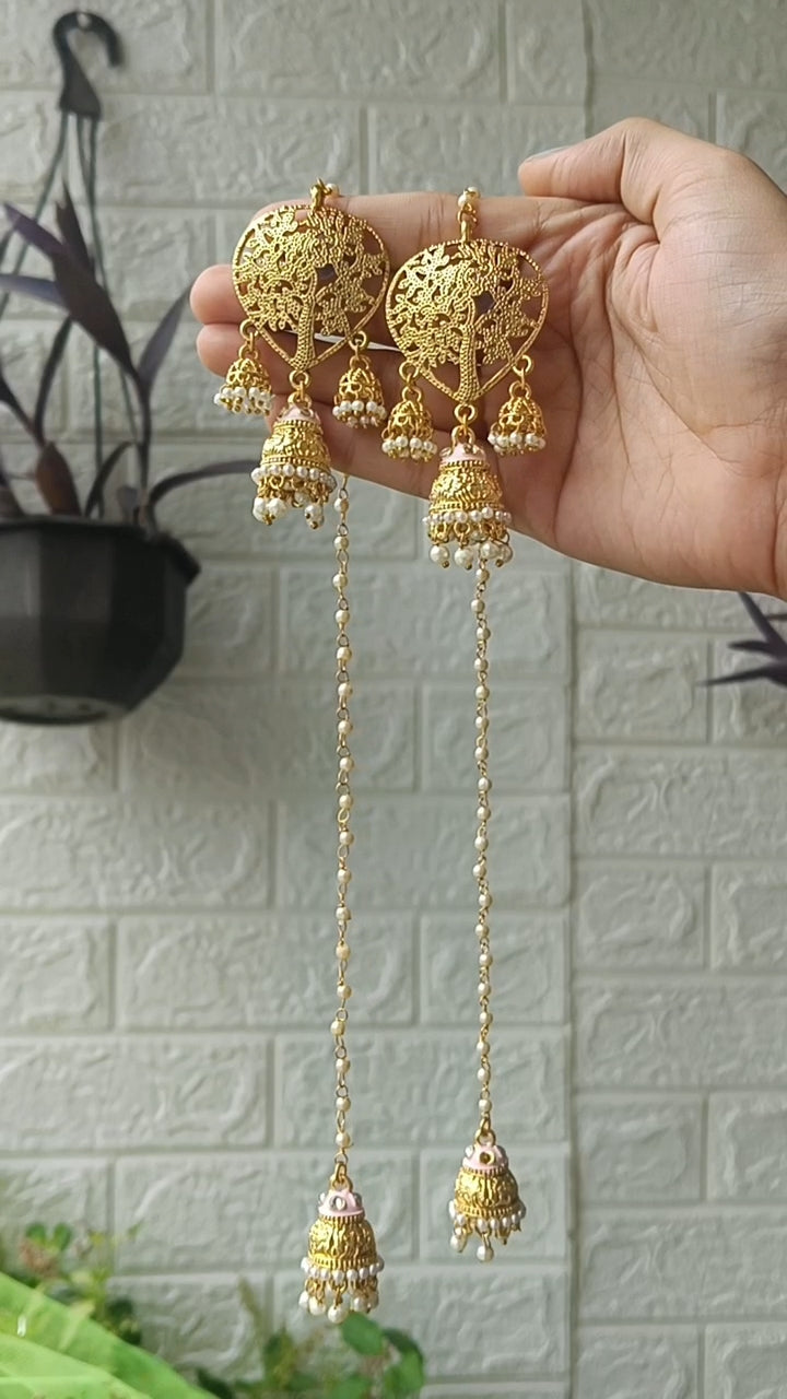 Kashmiri Earrings with Pearls