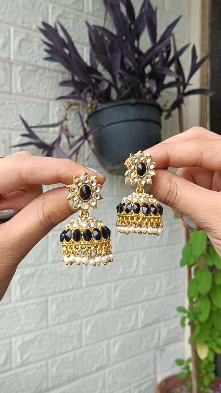 Black Small Jhumki Earring
